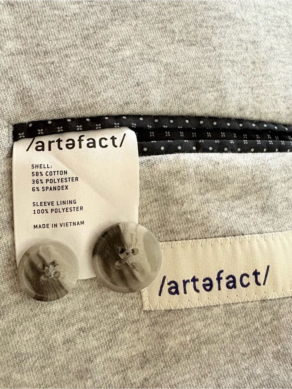 Artefact Light Gray Heathered Gray Knit Unstructured Blazer Jacket Mens Size XL - Picture 10 of 13